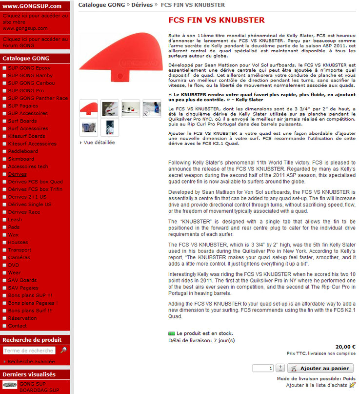 SHOP : la dérive Knubster en stock !!!
