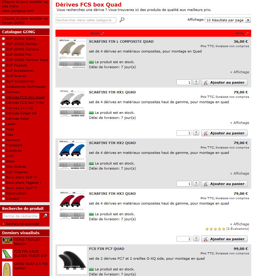 SHOP : la sélection de dérives by GONG !!!