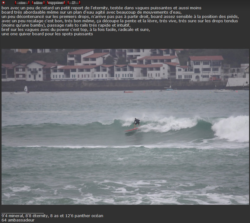 FORUM : test de l'Eternity 8'8 !!!