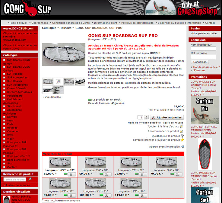 GEAR : board bags GONG on line !!!