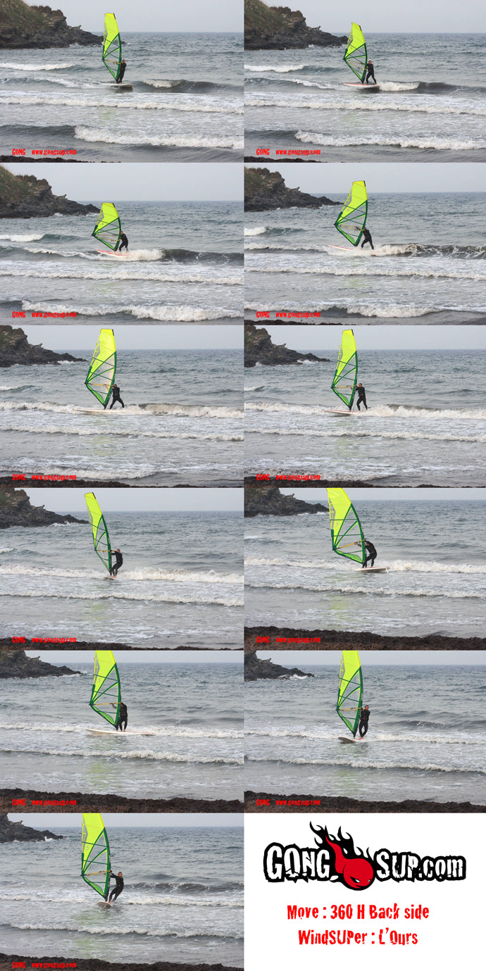 HOW TO : 360 H Back Side on a windSUP 12' Drops !!!