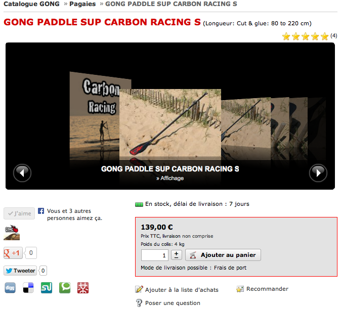 SHOP : Paddle Racing S in stock !!!