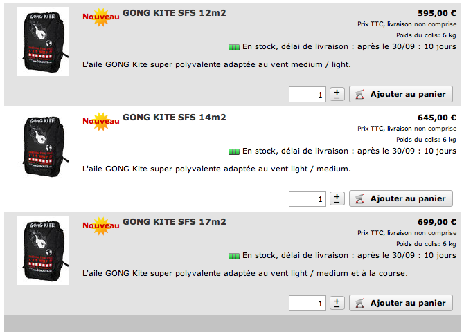 SHOP : GONG Kites on line !!!