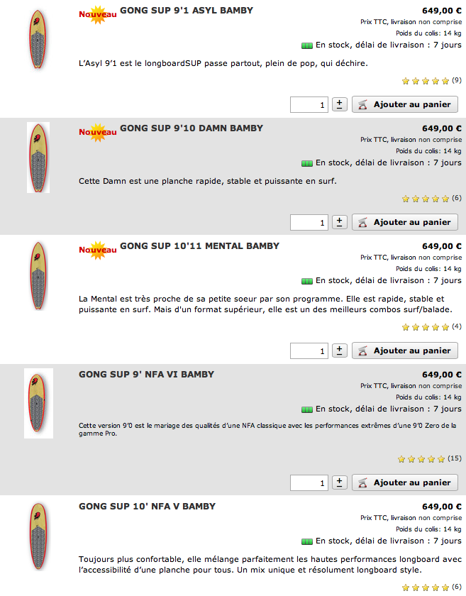 SHOP : les best sellers en stock !!!