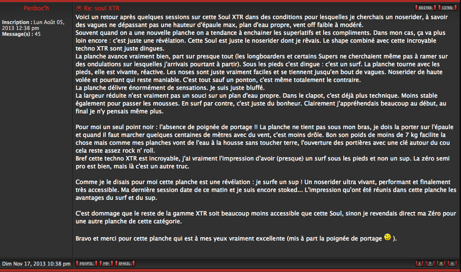 FORUM : test XTR Soul proto 9'6 !!!