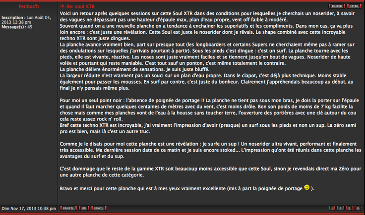 FORUM : test XTR Soul proto 9'6 !!!
