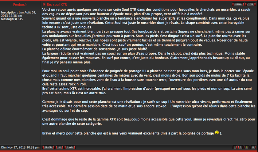 FORUM : test XTR Soul proto 9'6 !!!