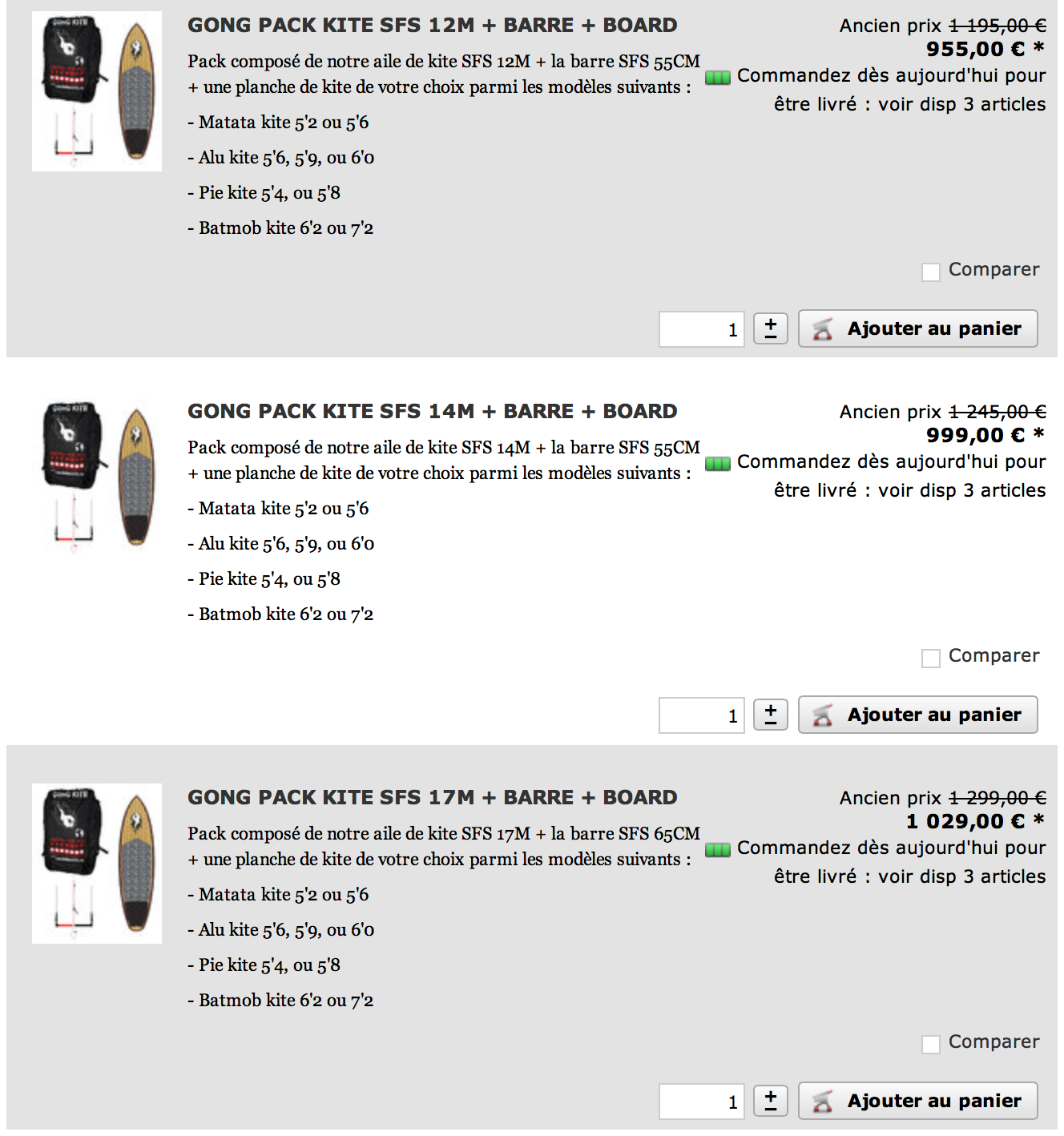 SHOP : GONG Kite Packs !!!