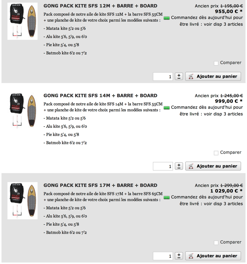 SHOP : GONG Kite Packs !!!