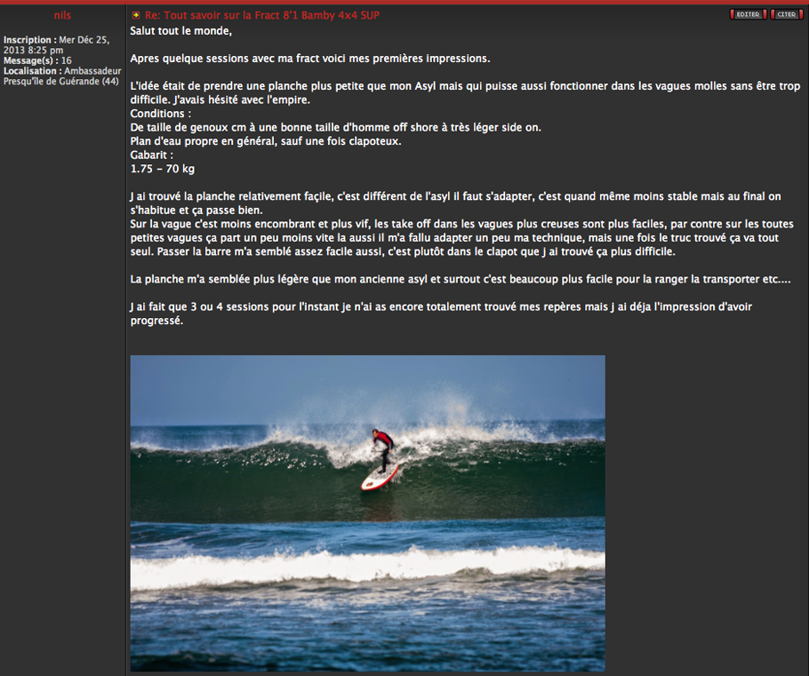 FORUM : Fract 8'1 Bamby SUP !!!
