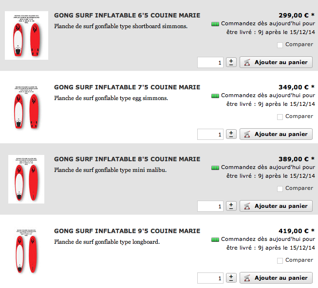 SHOP : inflatable surfboards on line !!!