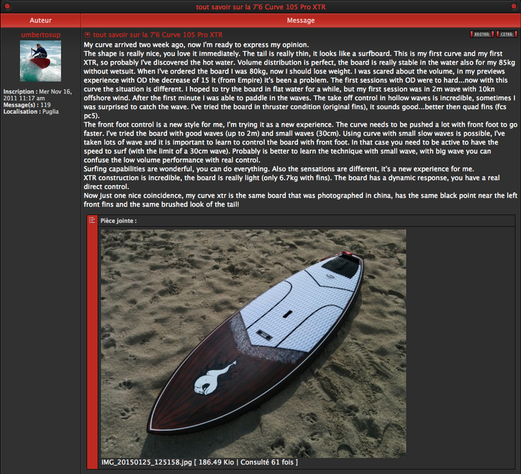 GEAR : feedback 7'6 Curve XTR !!!