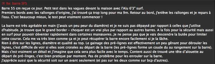 GEAR : barre 55 SFS !!!