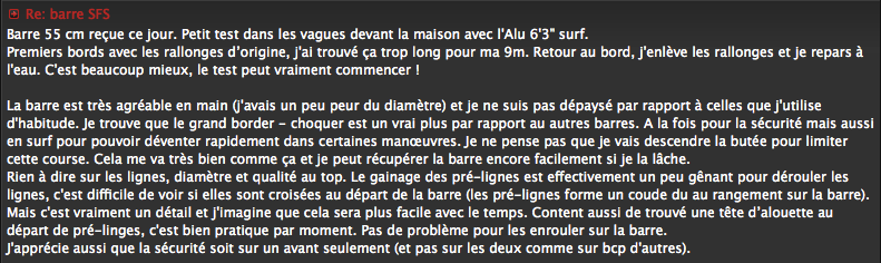 GEAR : barre 55 SFS !!!