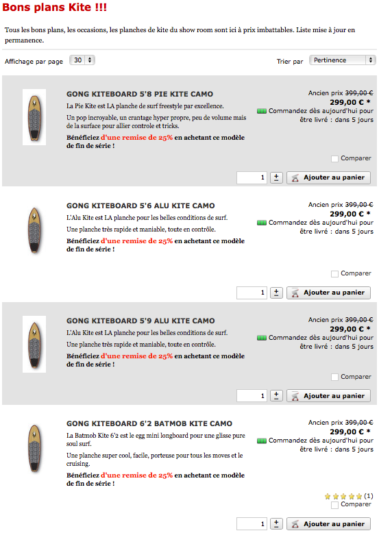 SHOP : fin de série !!!