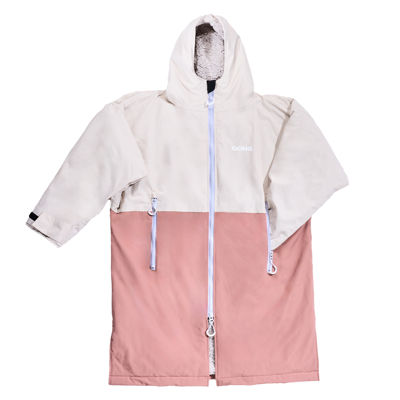 GONG | Poncho Imperméable Rose / Crème