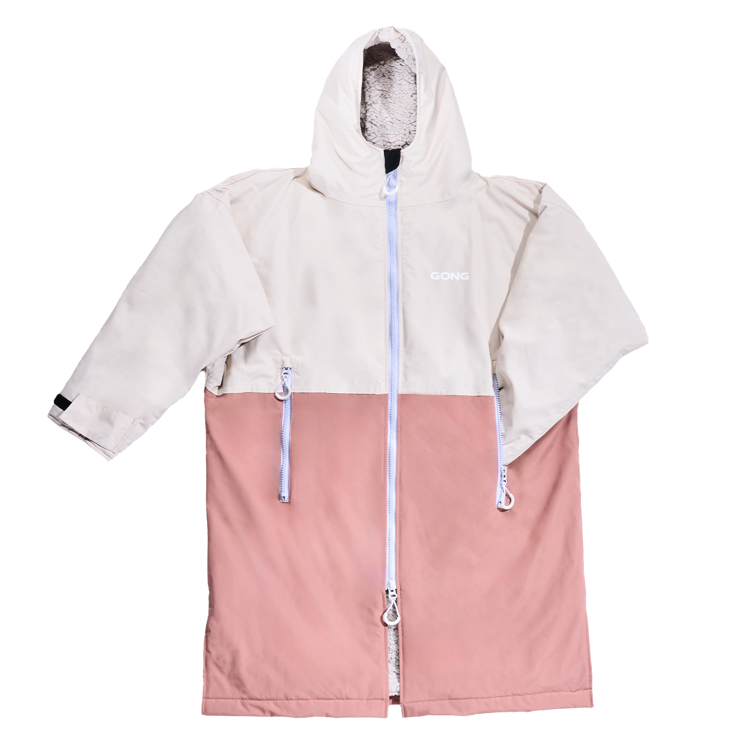 GONG | Poncho Imperméable Rose / Crème