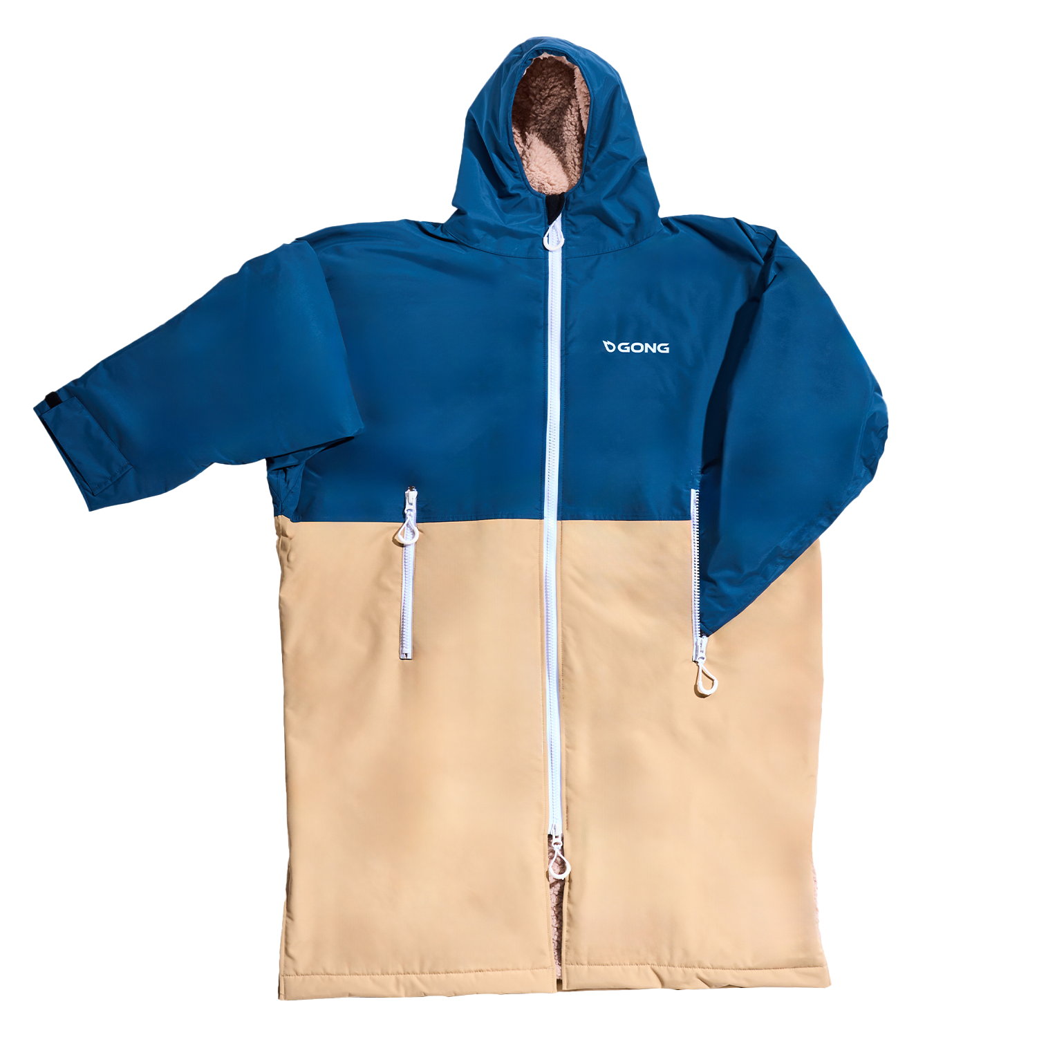 GONG | Poncho Dryfleece Imperméable Sable / Bleu