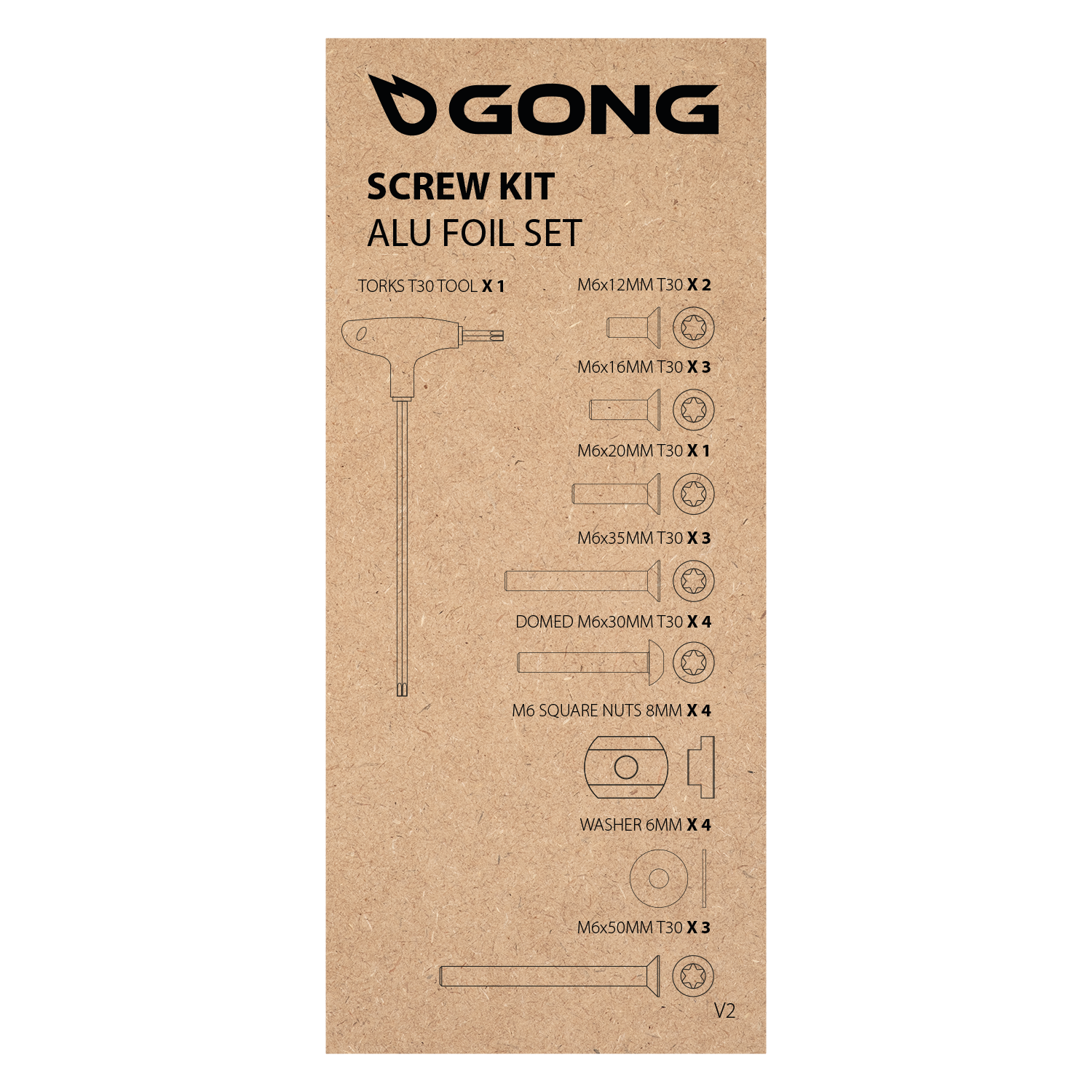 GONG | Complete Screw Kit Alu Foil V2