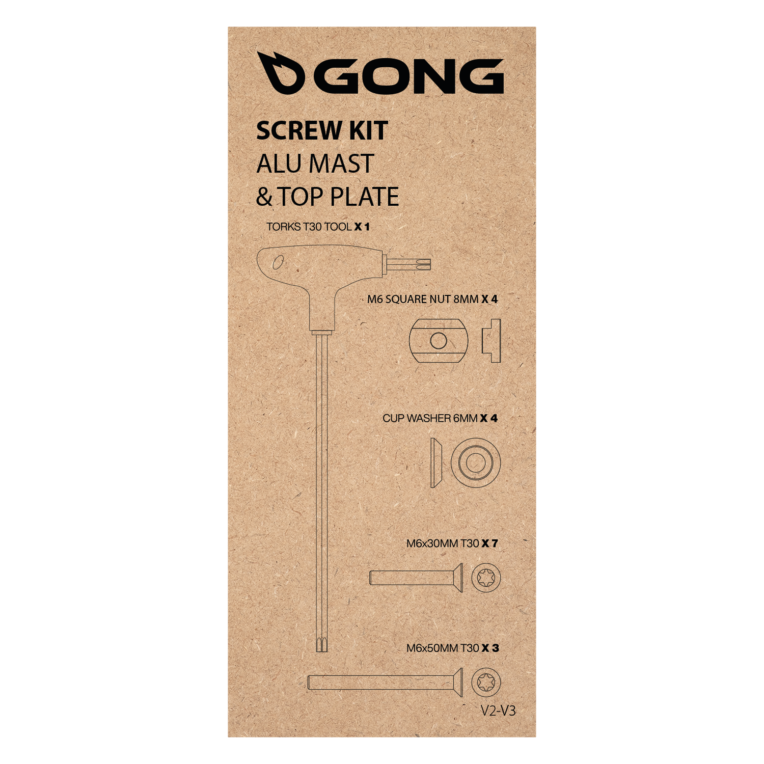 GONG | Screw Kit Alu Mast Top Plate V2/V3