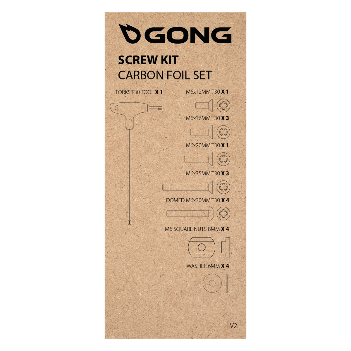 GONG | Complete Screw Kit Carbon Foil V2