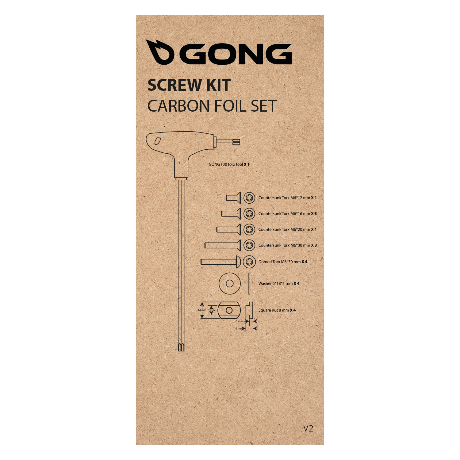 GONG | Complete Screw Kit Carbon Foil V2