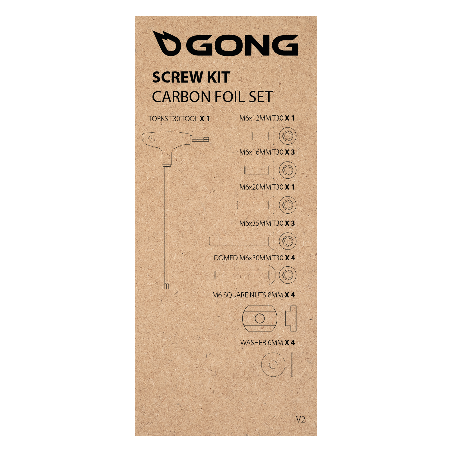 GONG | Complete Screw Kit Carbon Foil V2