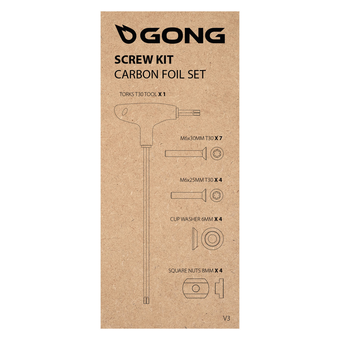 GONG | Complete Screw Kit Carbon Foil V3