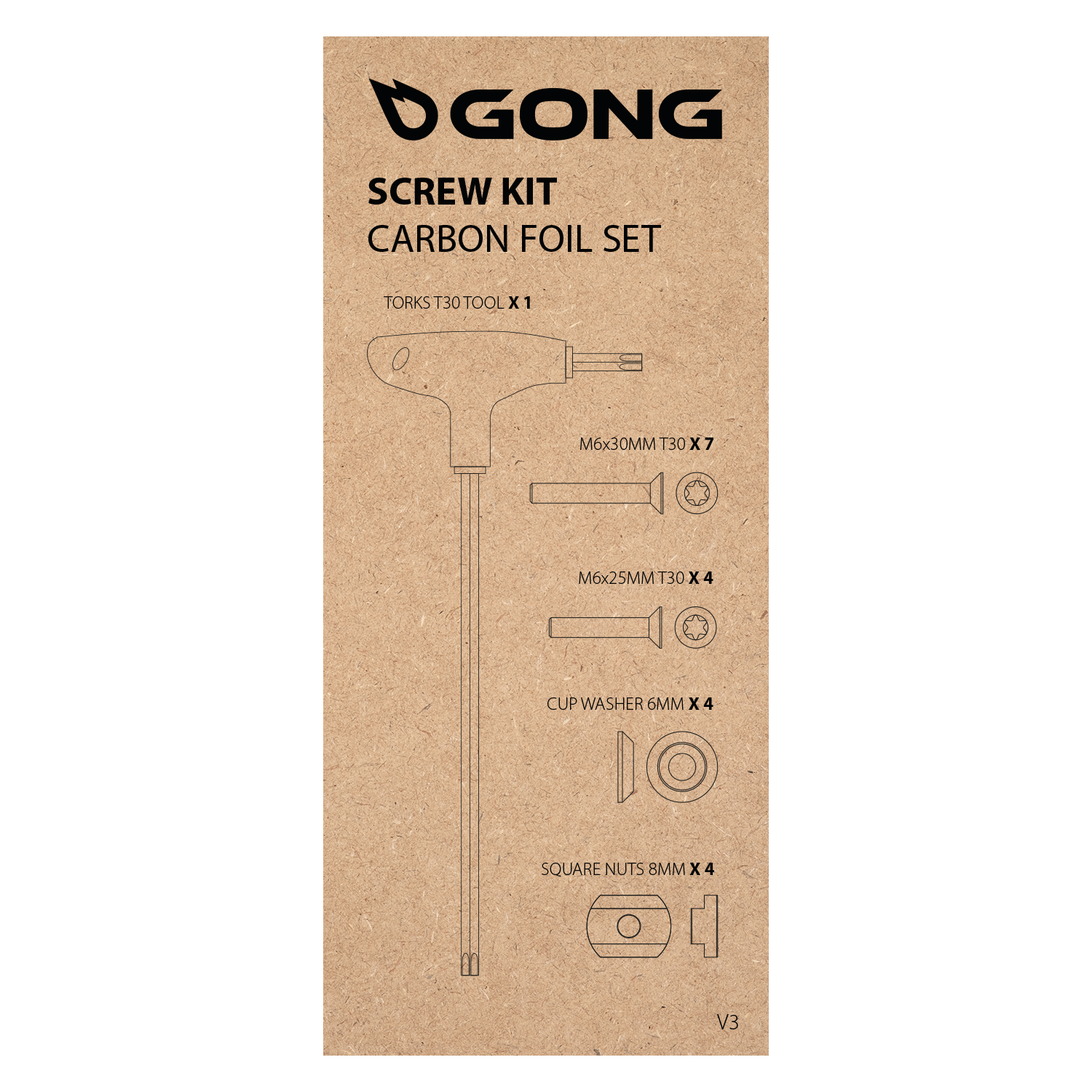 GONG | Complete Screw Kit Carbon Foil V3