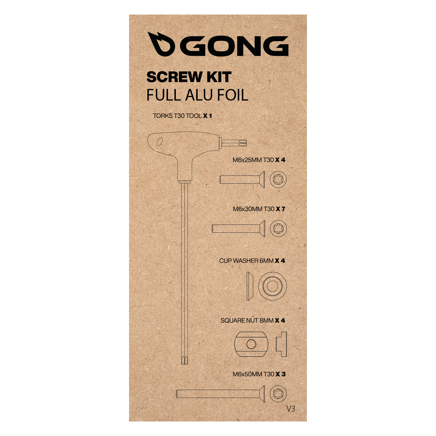GONG | Complete Screw Kit Alu Foil V3