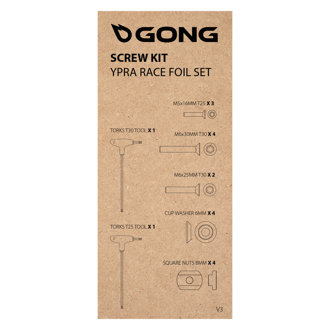 GONG | Complete Screw Kit Ypra Race Foil V3