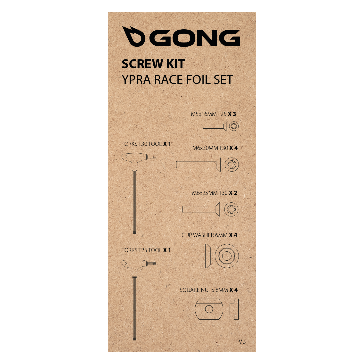 GONG | Complete Screw Kit Ypra Race Foil V3