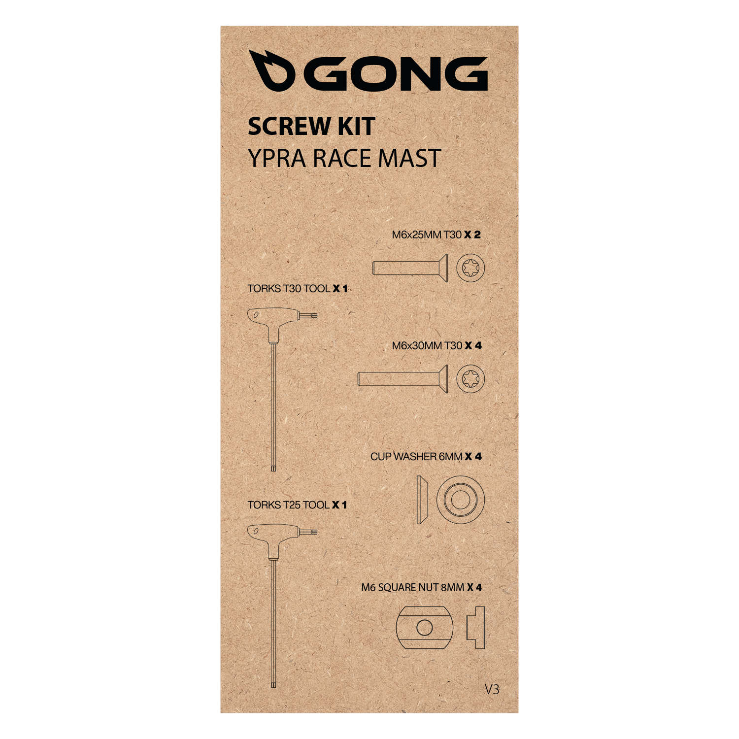 GONG | Screw Kit Carbon Mast Top Plate Ypra Race V3