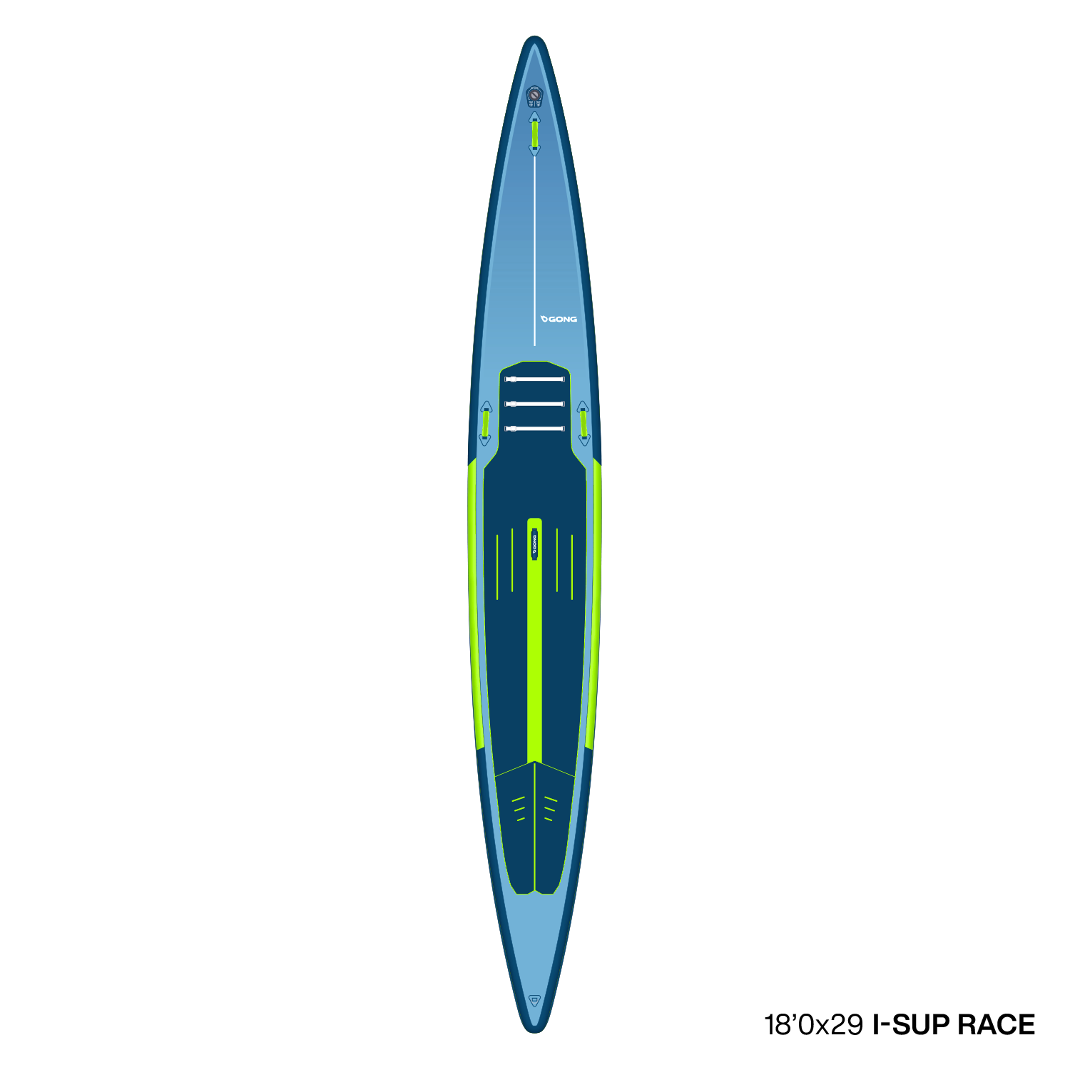 I-SUP Inflatable 18' Race - L Navy / Green Second Hand 12008
