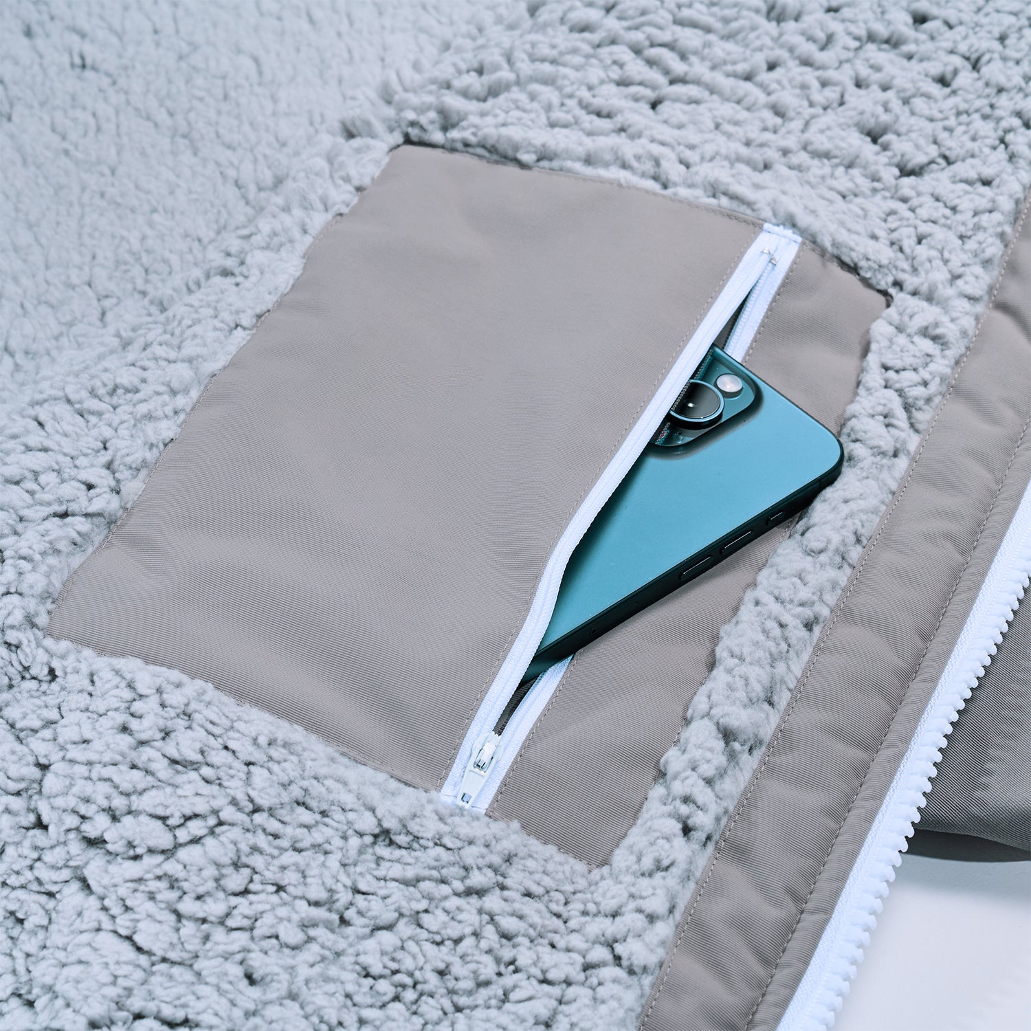 GONG | Poncho Dryfleece Imperméable Gris Clair
