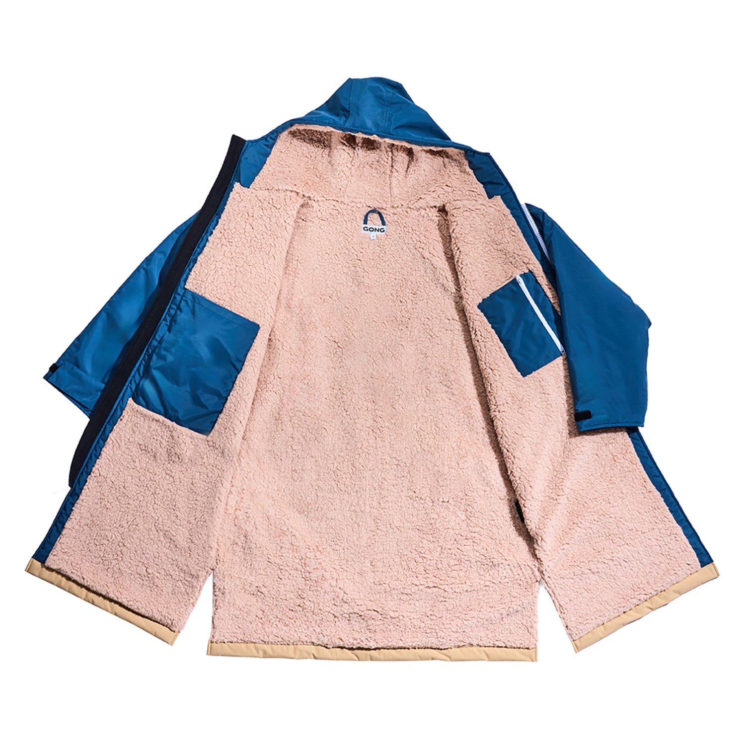 GONG | Poncho Dryfleece Imperméable Sable / Bleu