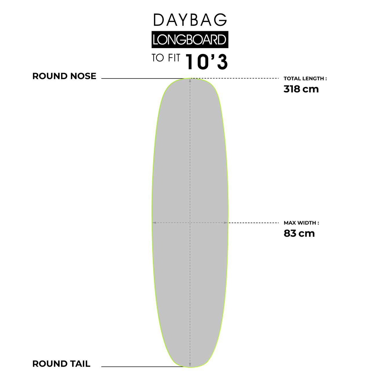 SUP Day Bag Longboard 10'3 x 31" Second Rate