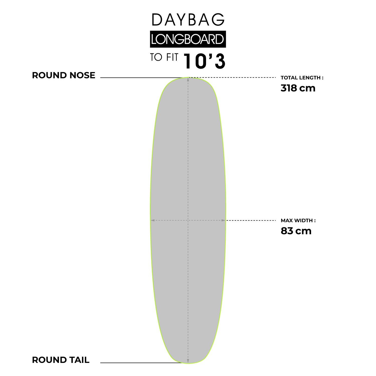SUP Day Bag Longboard 10'3 x 31" Second Rate