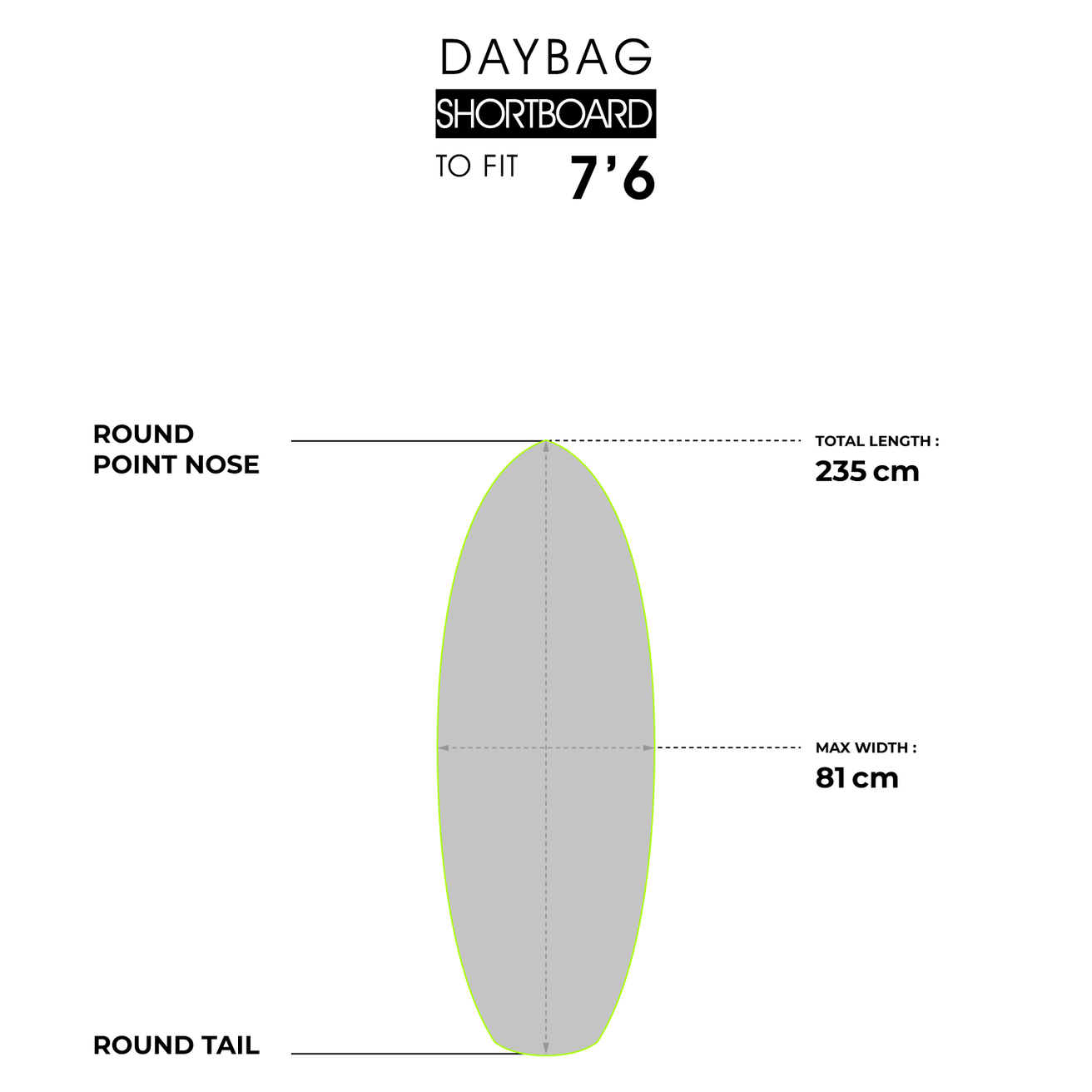 SUP Day Bag Shortboard 7'6 x 30" Second Choix