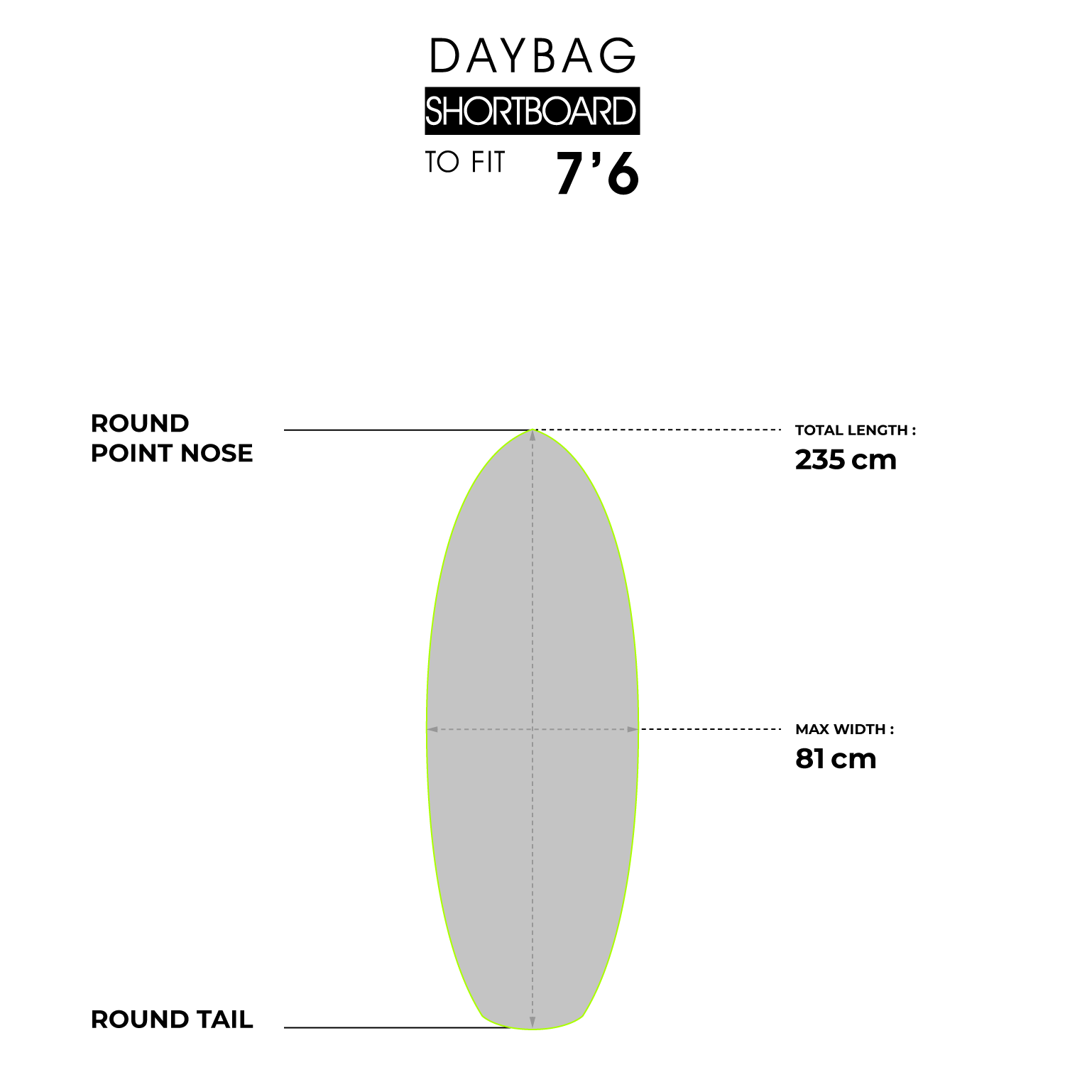 SUP Day Bag Shortboard 7'6 x 30" Second Rate