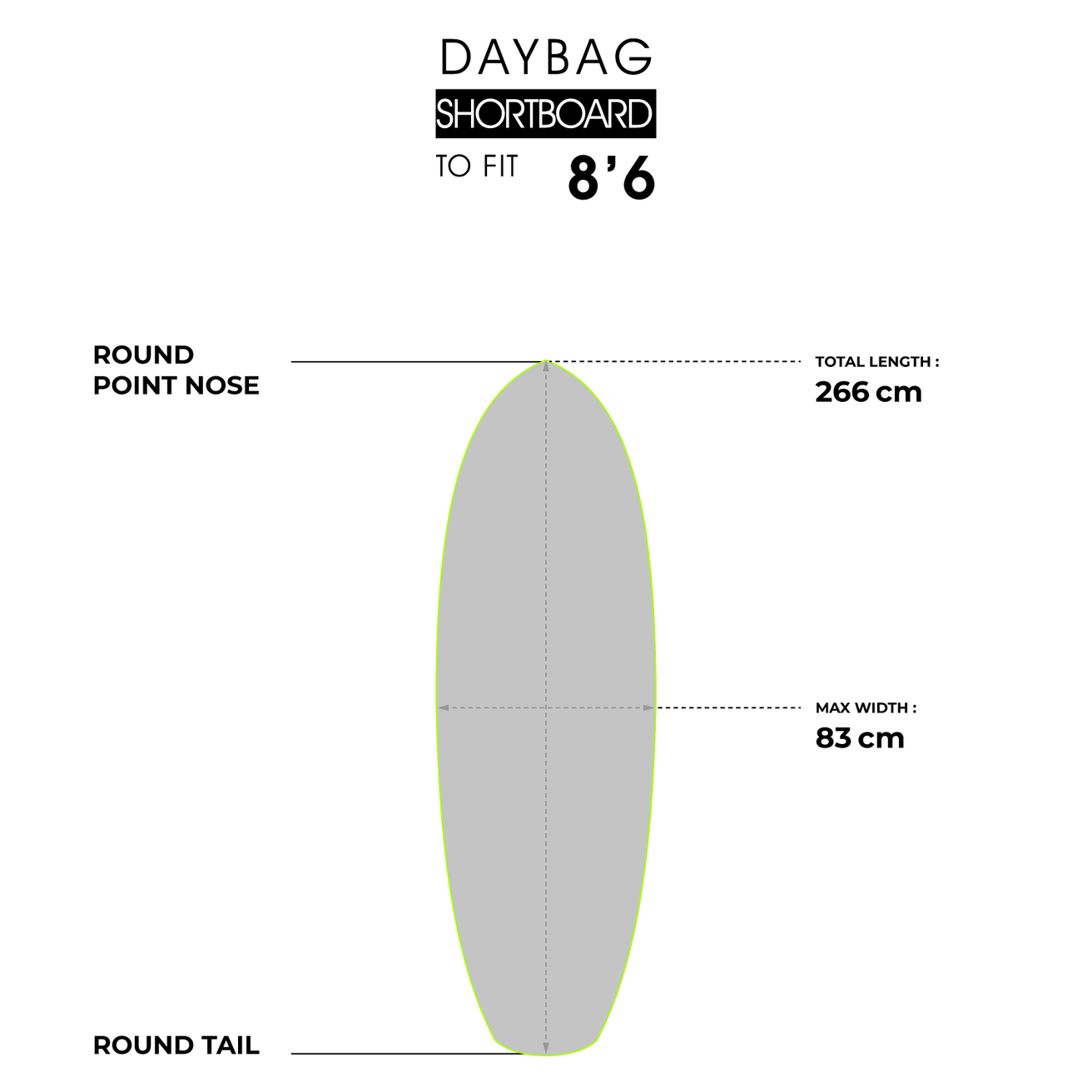 SUP Day Bag Shortboard 8'6 x 31" Second Rate