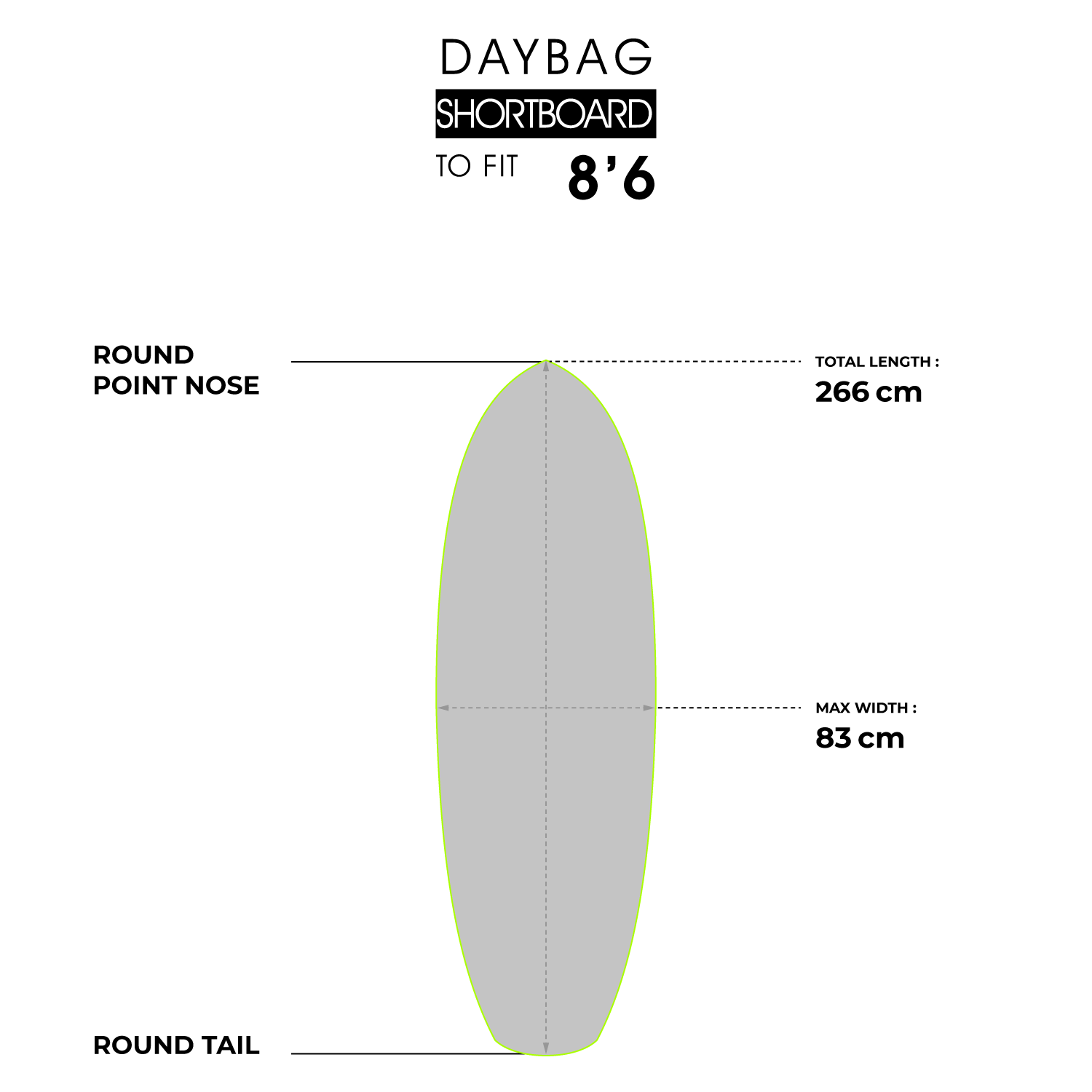 SUP Day Bag Shortboard 8'6 x 31" Second Rate