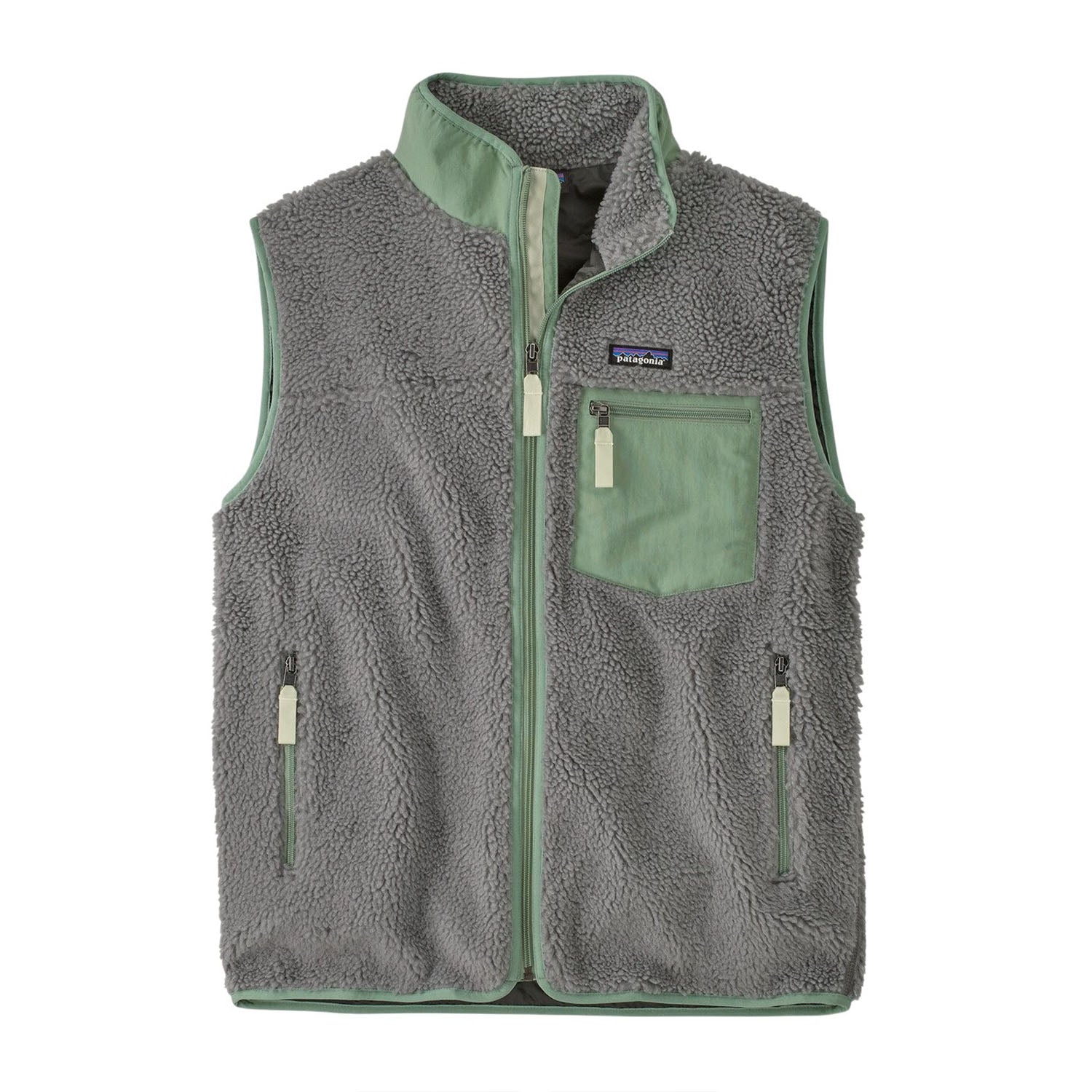Men Classic Retro X Sleeveless Fleece - Dark Natural w/Basin Green