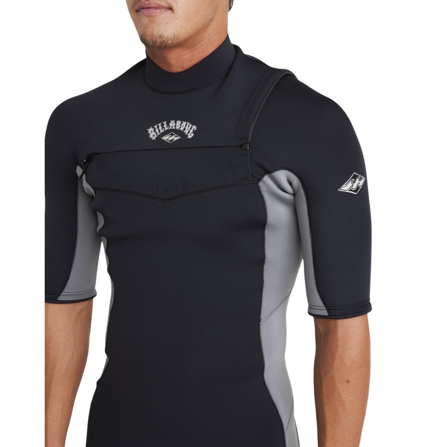 Billabong | Men Absolute Natural Chest Zip Short Sleeves Shorty - 2/2mm