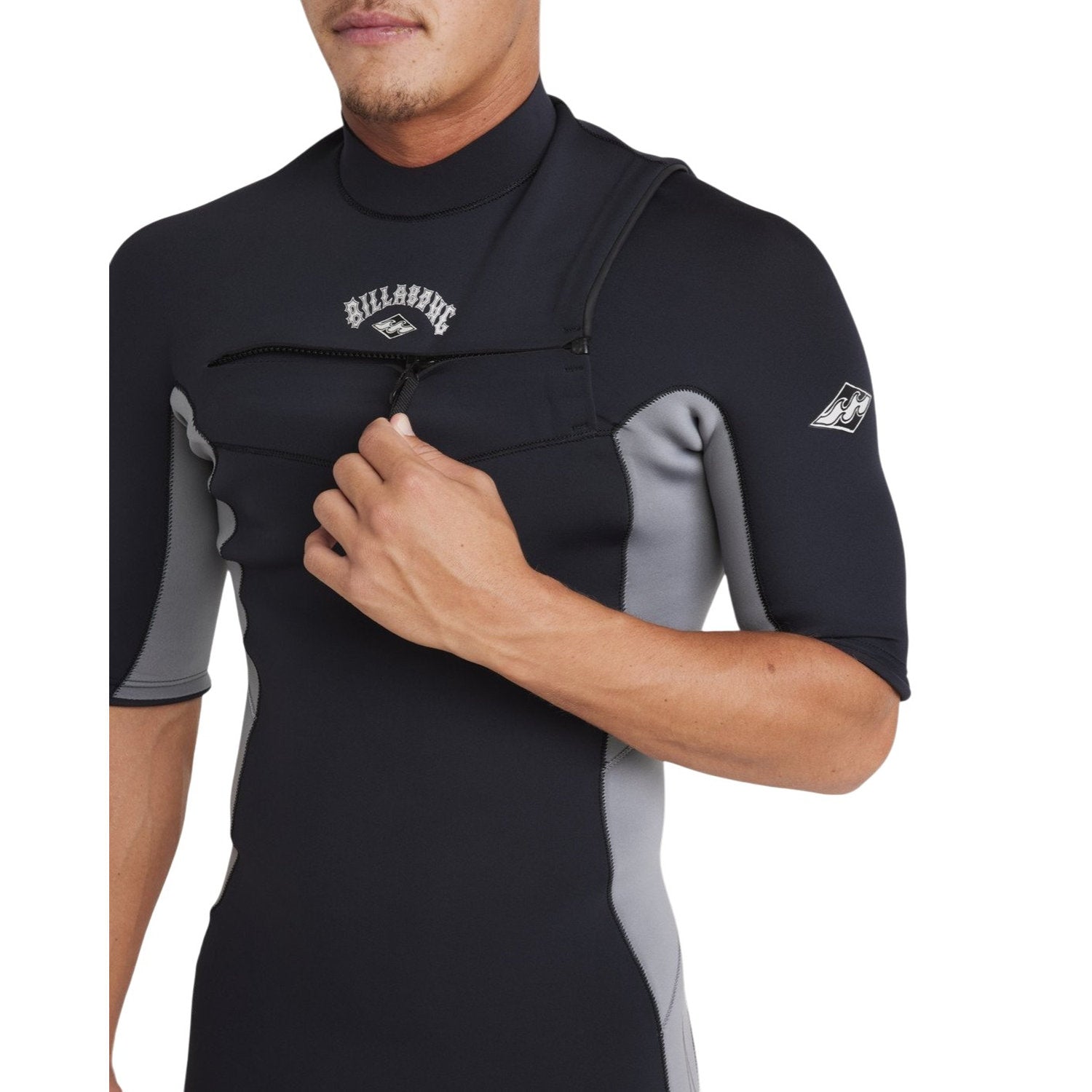 Billabong | Men Absolute Natural Chest Zip Short Sleeves Shorty - 2/2mm