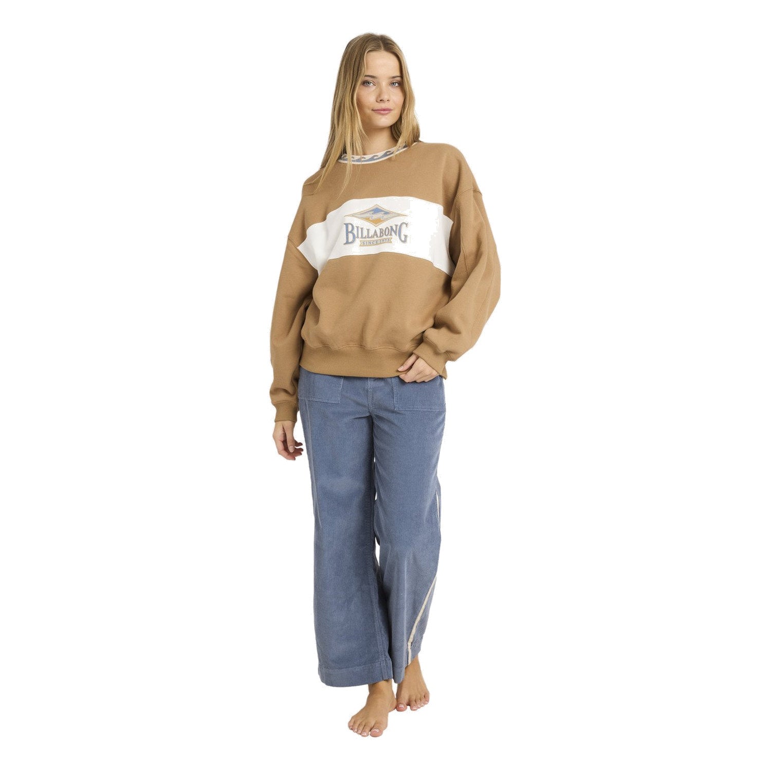Billabong | Women Point Break Crew White Fleece Top Sweatshirt