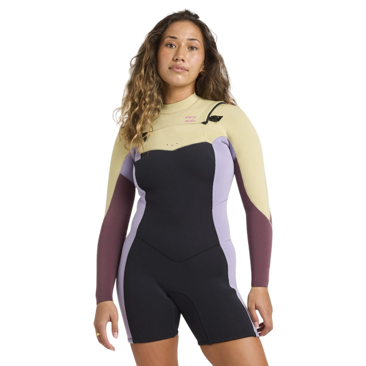 Billabong | Women Synergy Natural Chest Zip Long Sleeves Shorty - 2/2mm