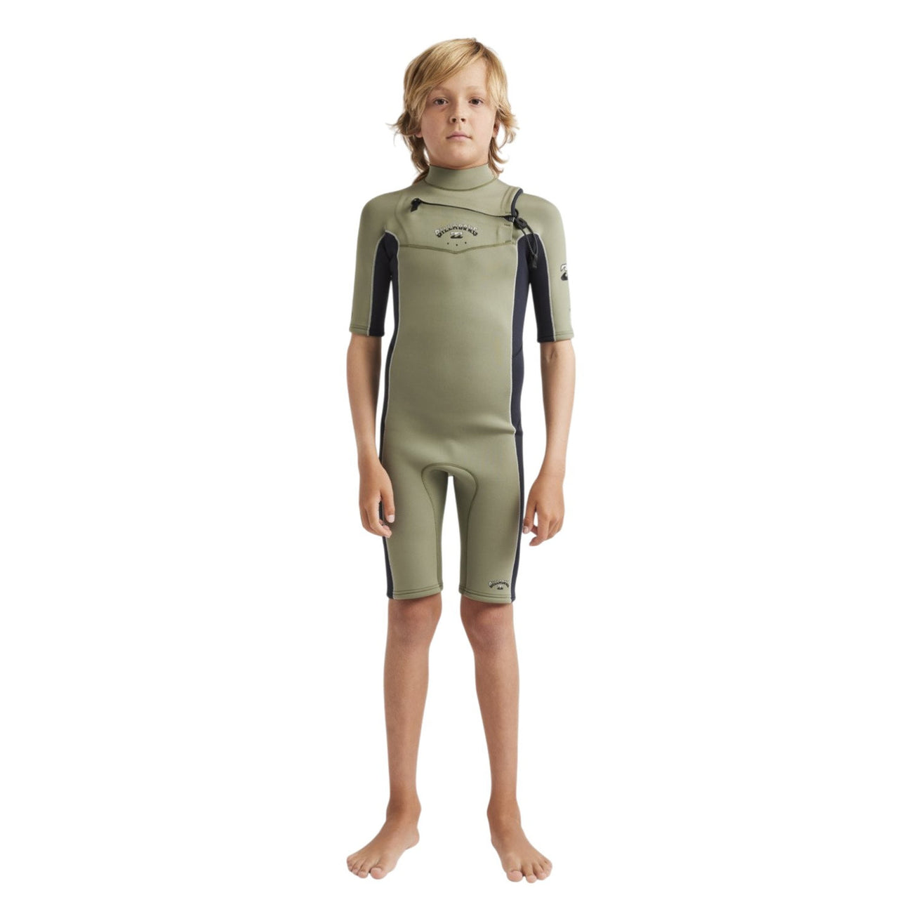 Billabong | Boys Absolute Natural Chest Zip Short Sleeves Shorty - 2/2mm