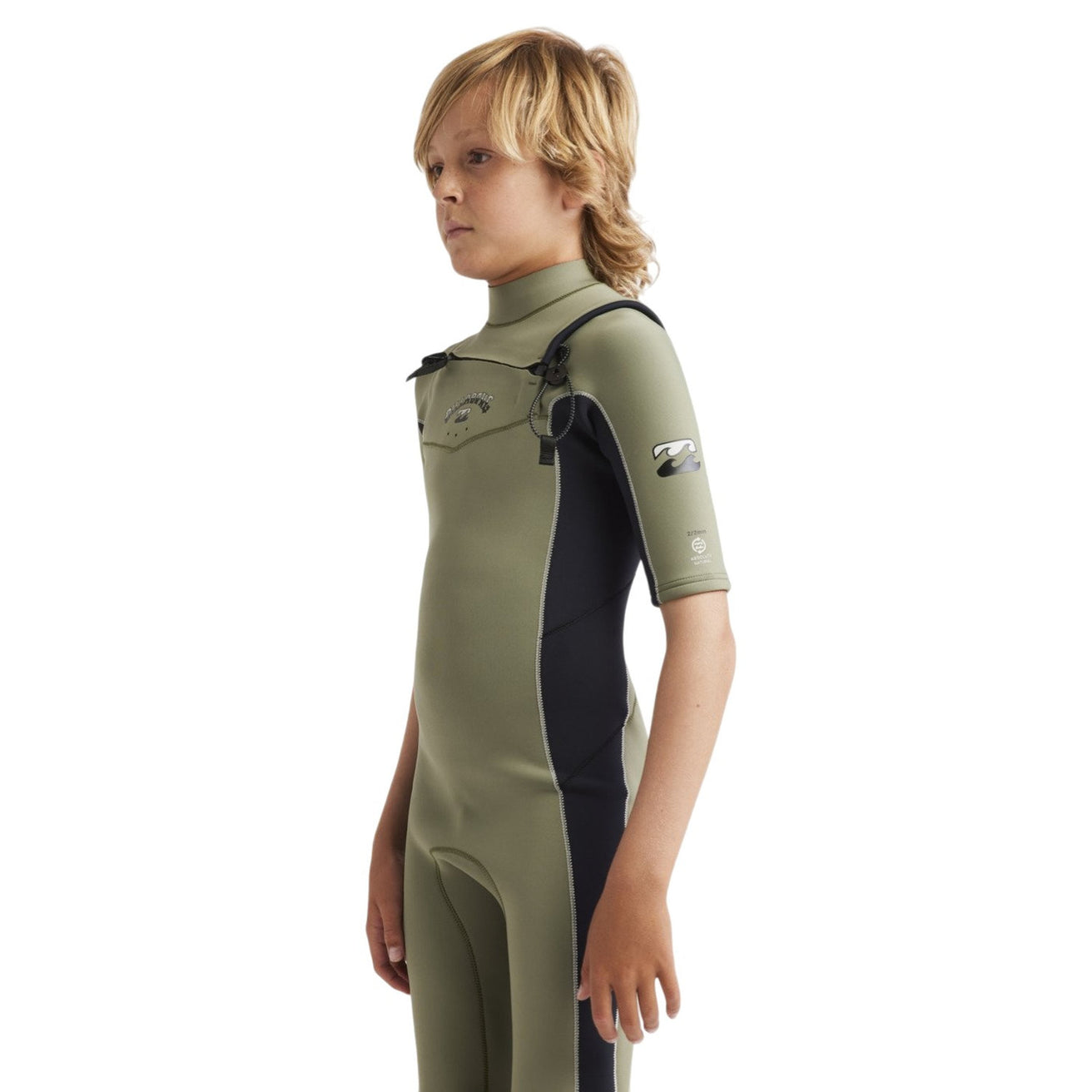 Billabong | Boys Absolute Natural Chest Zip Short Sleeves Shorty - 2/2mm