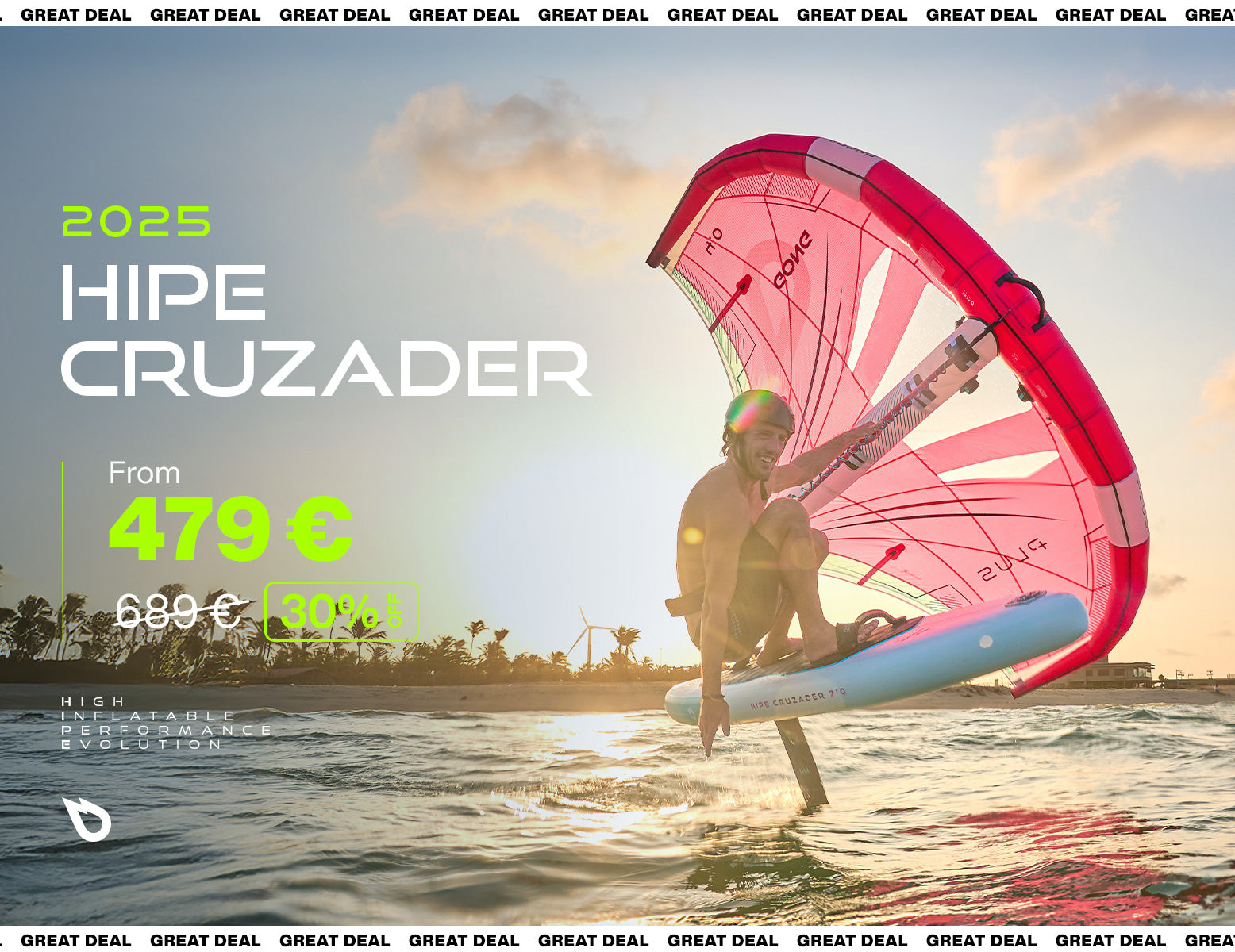 フォイルサーフボード　インフレータブル　Gong Hipe 4’11 48L GREAT DEAL: 30% OFF THE 2025 HIPE CRUZADER! - GONG Galaxy
